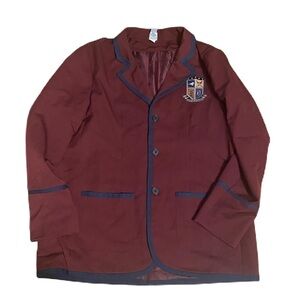 Umbrella Academy Blazer 2X Maroon Red Jacket Coat Button Down Uniform